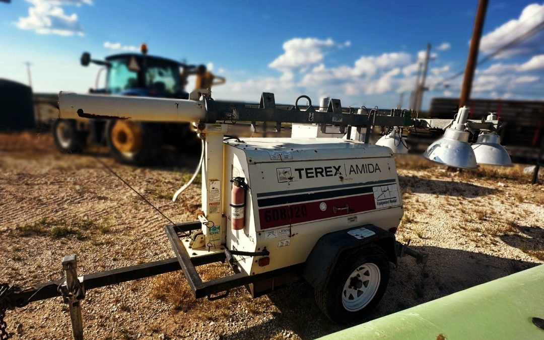 Well-maintained used Terex Amida AL4000 jobsite light tower ready for work